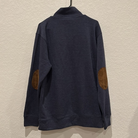 R-Options Men's Button Quarter Zip With Patches Sweater Size L - Picture 6 of 6